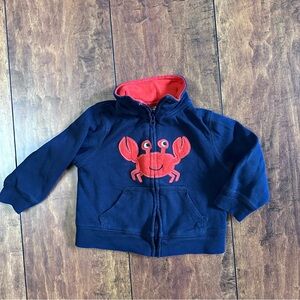 Navy blue and red crab zip up - 12 months